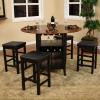 Multi-Functional Counter Height Dining Set with Four Stools & Built-In Wine Rack