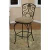 Pepper-Finished Metal Bar Stool With A Soft & Comfortable Basil Fabric Cushion