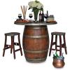 Grand Wine Barrel Fire Pit Table - Bar Height by Vin de Flame