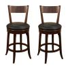 Classic Round Bar Stool With A Swivel Seat, Wood Frame & Black Vinyl