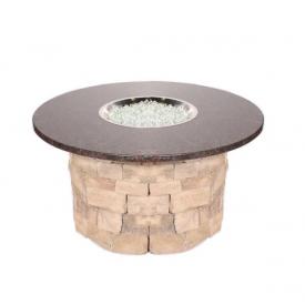 48" Granite Top / Stone Base Custom Fire Pit by Leisure Select