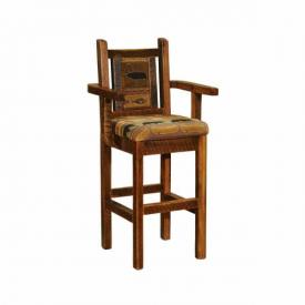 Barnwood Upholstered Counter Stool by Fireside Lodge Furniture