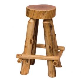 Cedar Slab Counter Stool - Outer Rest by Fireside Lodge Furniture