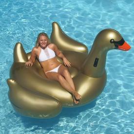 Golden Swan Inflatable Pool Lounge