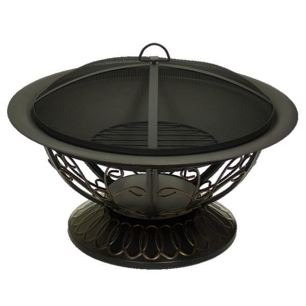 Scrolled Bronze Wood Burning Fire Pit by Dagan Industries