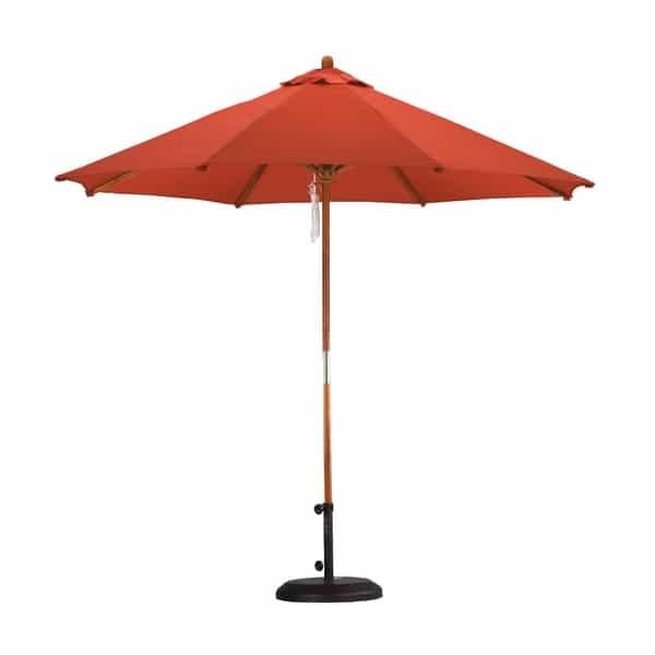 9' Wood Pulley Market Umbrella by Leisure Select