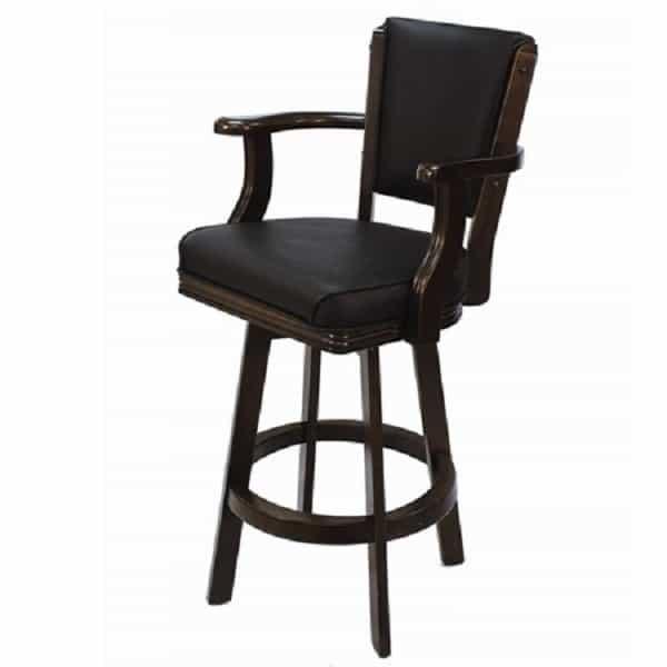 Backed Swivel Bar Stool - Cappuccino by R.A.M. Game Room