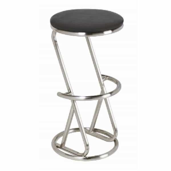 Backless Bar Stool - Stainless Steel by R.A.M. Game Room