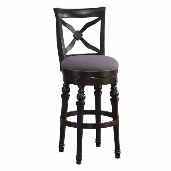 Livingston Antique Black Stool and Smoke Cushion by American Heritage
