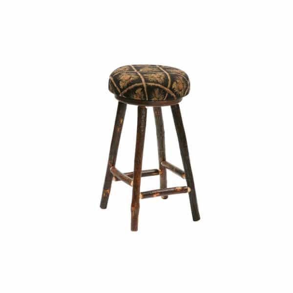 Hickory Round Upholstered Bar Stool by Fireside Lodge Furniture