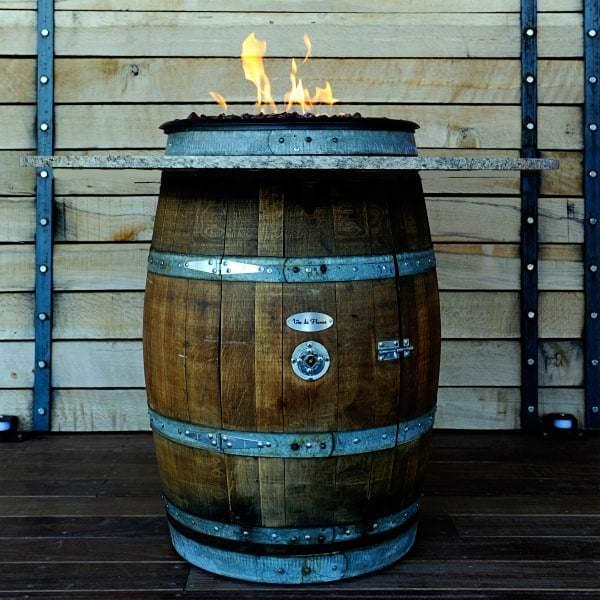 Grand Wine Barrel Fire Pit Table - Metal by Vin de Flame