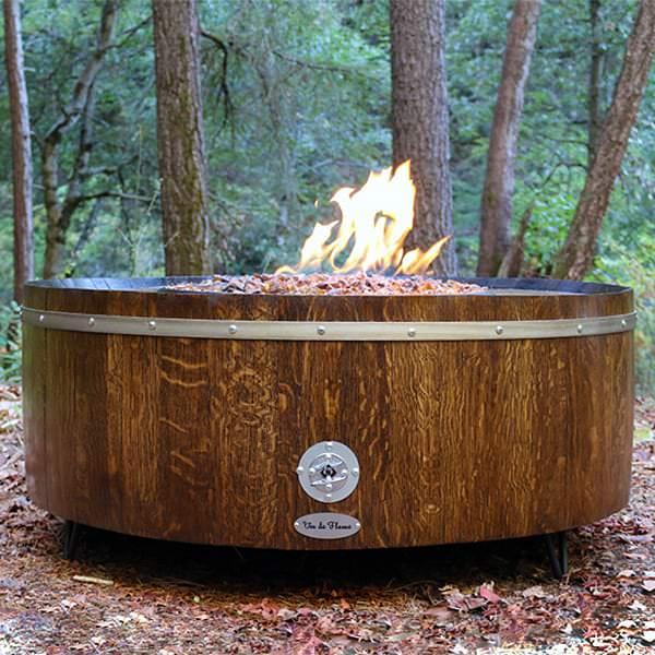 Moderna Wine Barrel Fire Pit Table - Metal by Vin de Flame