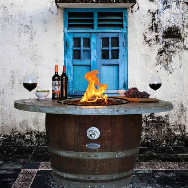 Reserve Wine Barrel Fire Pit Table by Vin de Flame