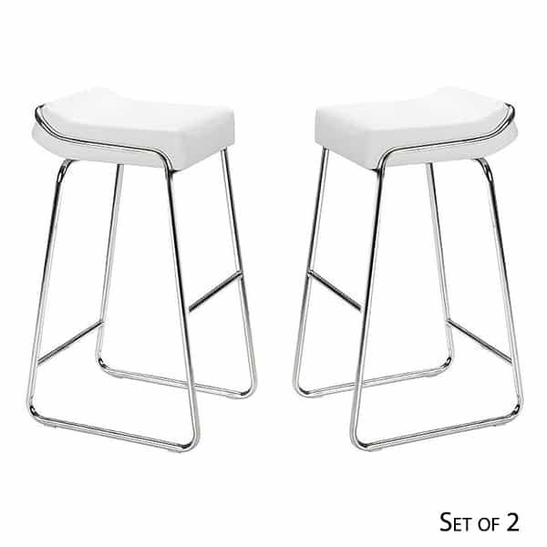 Wedge Bar Stools - White by Zuo Modern