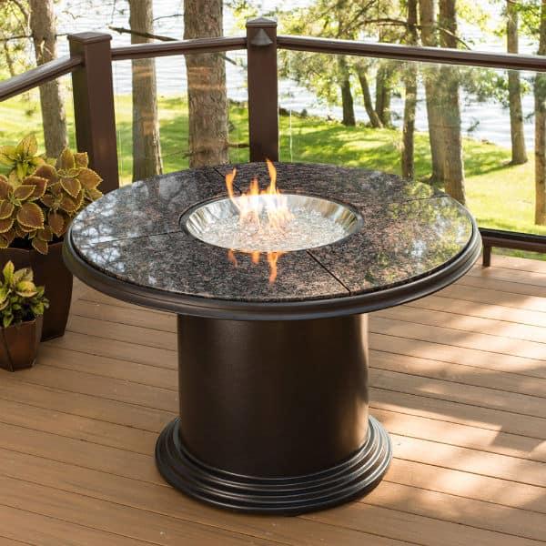Colonial Fire Pit Table - Dining Granite by Outdoor GreatRoom