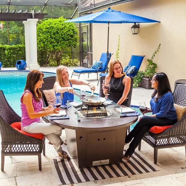 Cyprus Copper Fire Pit Table by Firetainment