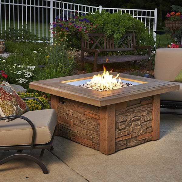 Sierra Fire Pit Table - Square by Outdoor GreatRoom