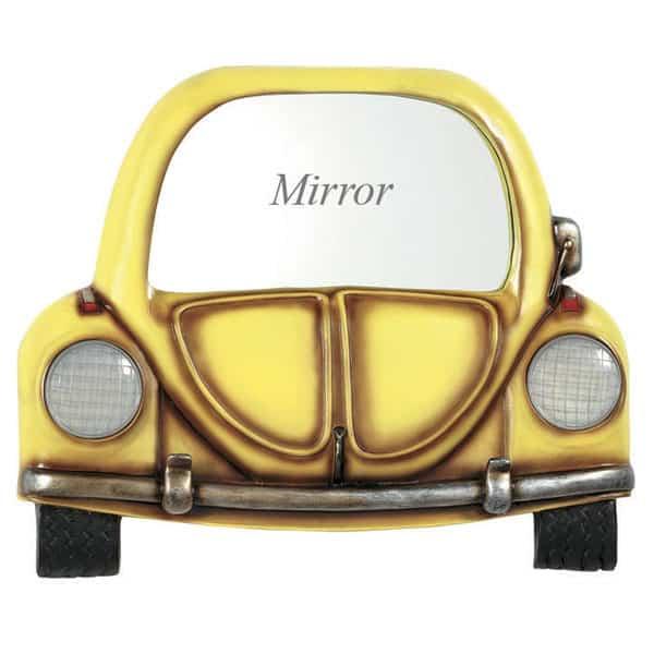 Yellow Car with Mirror Wall Art by R.A.M. Game Room