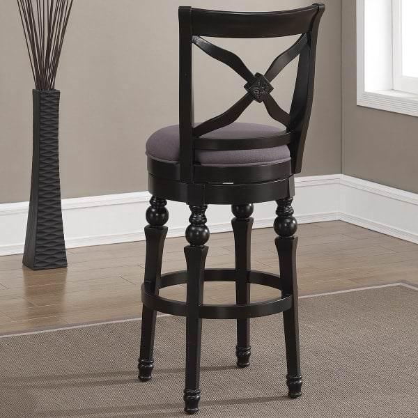 Livingston Antique Black Stool and Smoke Cushion by American Heritage