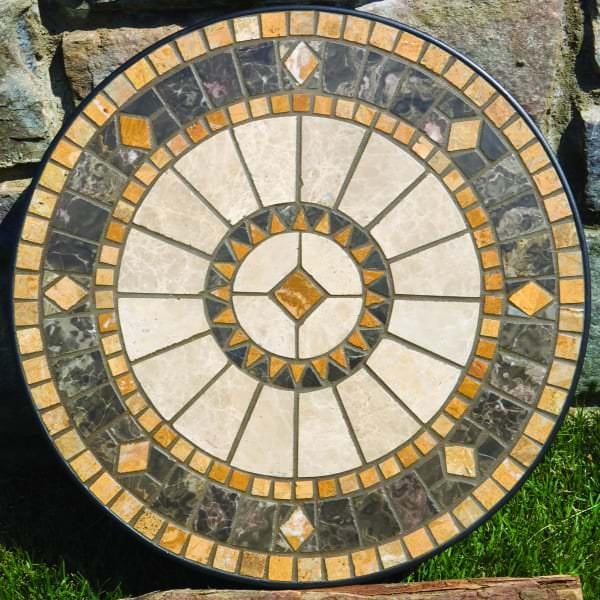 Compass Marble Mosaic Side Table by Alfresco Home