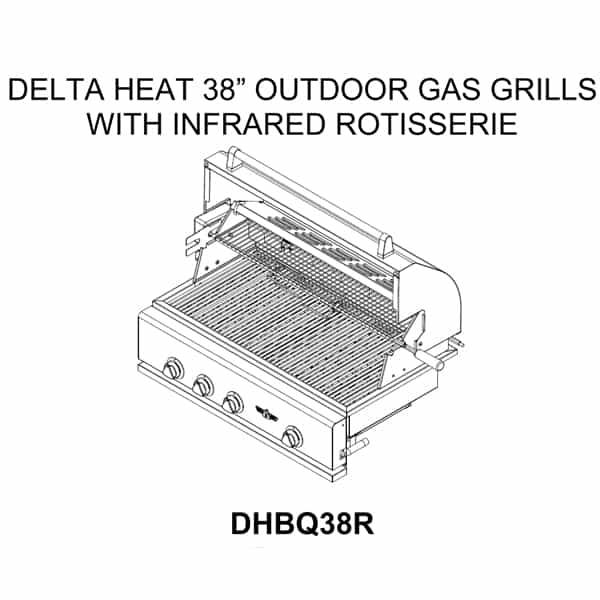 38" Outdoor Gas Grill Head by Delta Heat