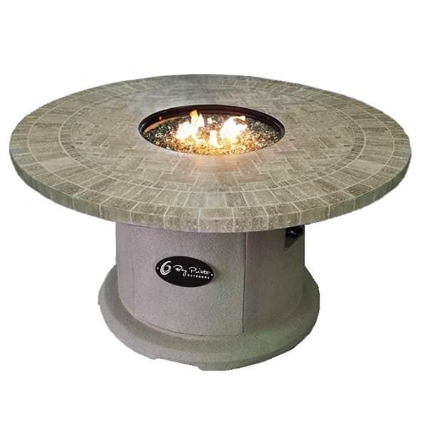 42" Travertine Top Fire Pit Table