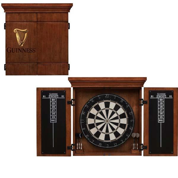 Guinness Dart Board With Cabinet Set by American Heritage