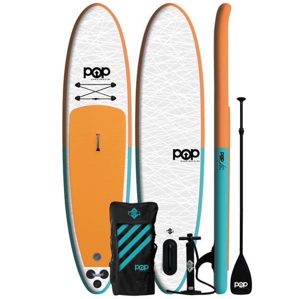 11' Orange Pop Up Inflatable Stand-Up Paddleboard Kit by POP