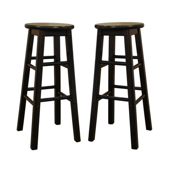 Two Traditional Kitchen Stools From American Heritage With A Black Finish