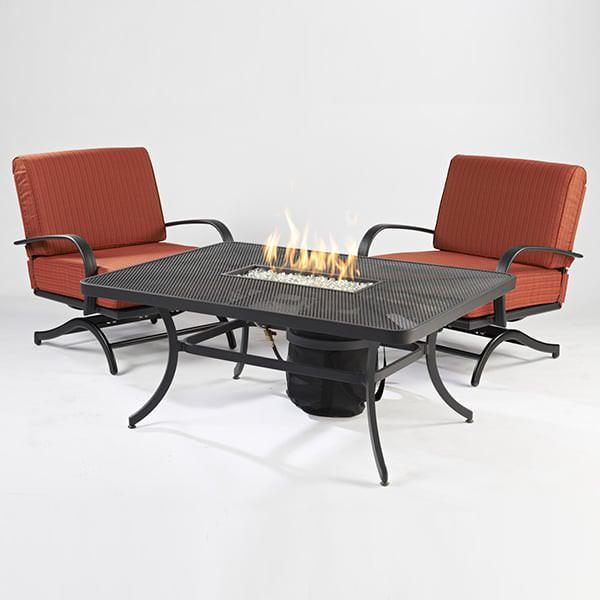 Nightfire Rectangle Fire Pit Table by Outdoor GreatRoom